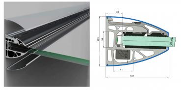 Профиль для стеклянных козырьков ДГФ.КV.304 AL