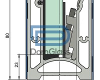 Профиль для стеклянных ограждений 80 мм в комплекте н/о