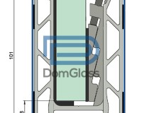 Профиль для стеклянных ограждений 102 мм в комплекте анод.